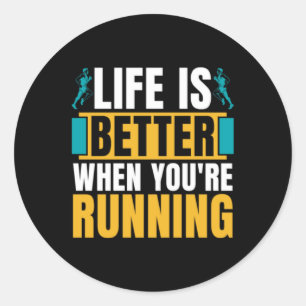 Cross Country Running Life Is Better When Athletic Classic Round Sticker