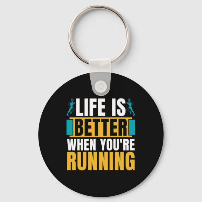 Cross Country Running Life Is Better When Athletic Keychain (Front)