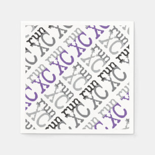 Cross Country Running - Purple - XC Run Napkin