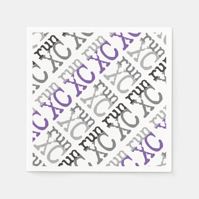 Cross Country Running - Purple - XC Run Napkin (Front)