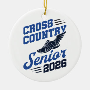 Cross Country Senior 2026 XC Runner Ceramic Ornament