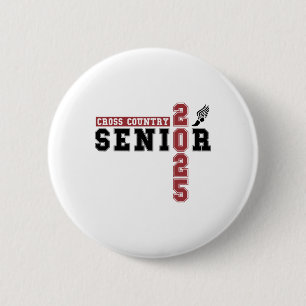 Cross Country Senior Night Senior 2025 Graduation 2 Inch Round Button