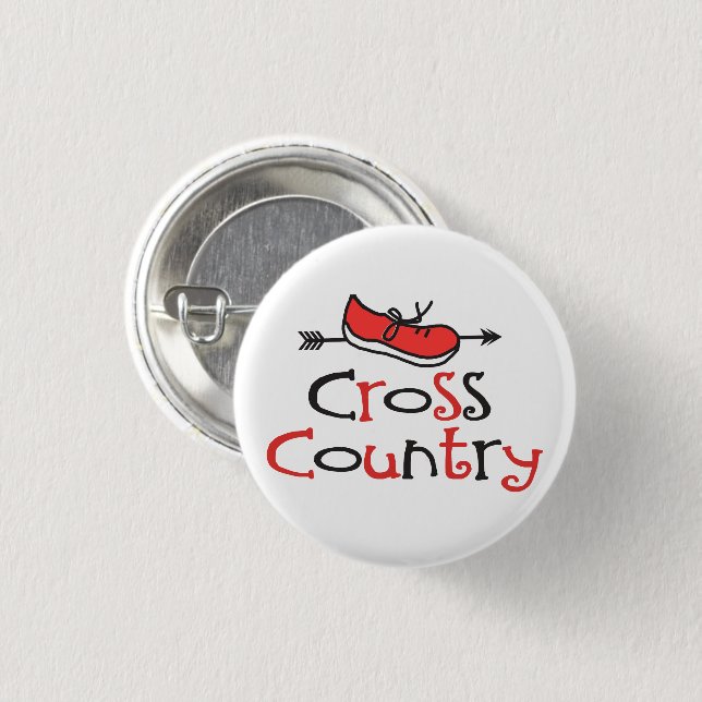 Cross Country Shoe © Runner 1 Inch Round Button (Front & Back)