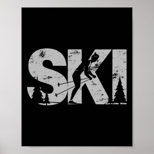 Cross Country Ski Cool Skiing Nordic Skier Gift Wo Poster