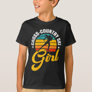 Cross Country Ski Girl Retro Winter Sports Skier B T-Shirt