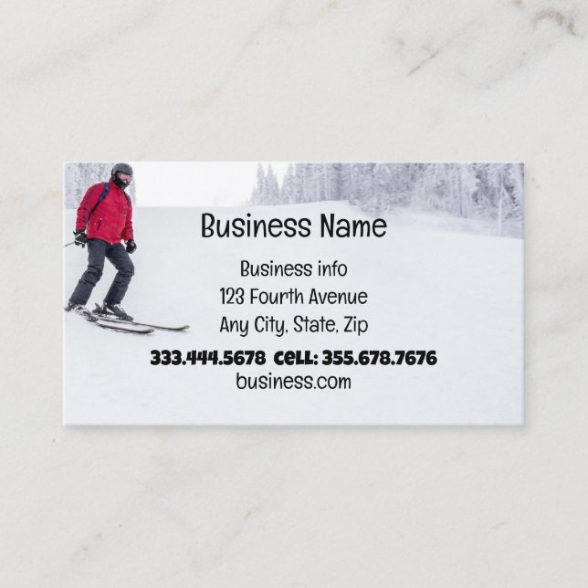 Cross Country Ski Instructor Skiing Skier Business Card (Front)
