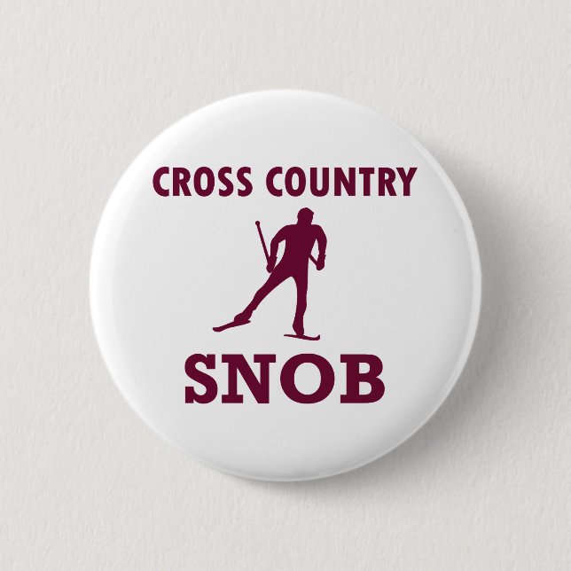 Cross Country Ski Snob 2 Inch Round Button (Front)