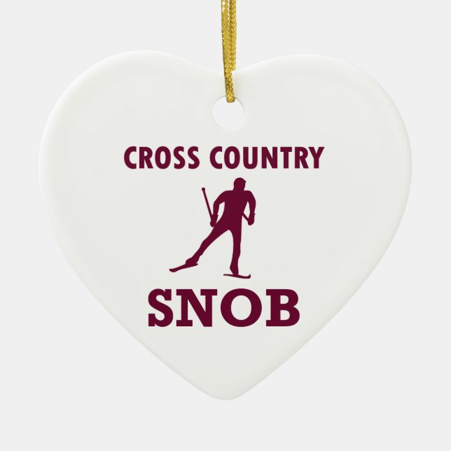 Cross Country Ski Snob Ceramic Ornament (Front)