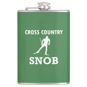 Cross Country Ski Snob (White Logo) Hip Flask