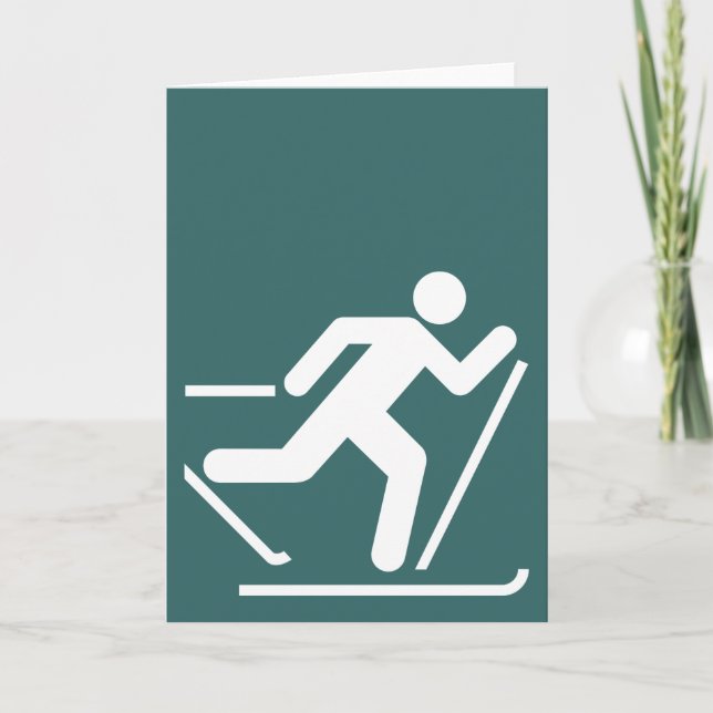 Cross Country Ski Symbol Card (Front)
