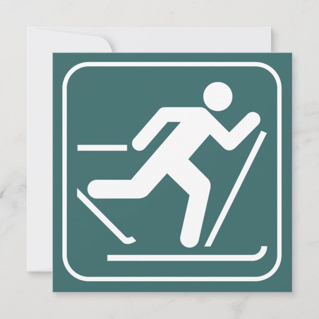Cross Country Ski Symbol Invitation (Front)