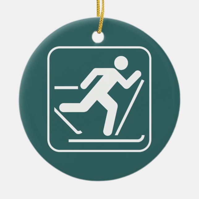 Cross Country Ski Symbol Ornament (Front)
