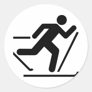 Cross Country Ski Symbol Sticker