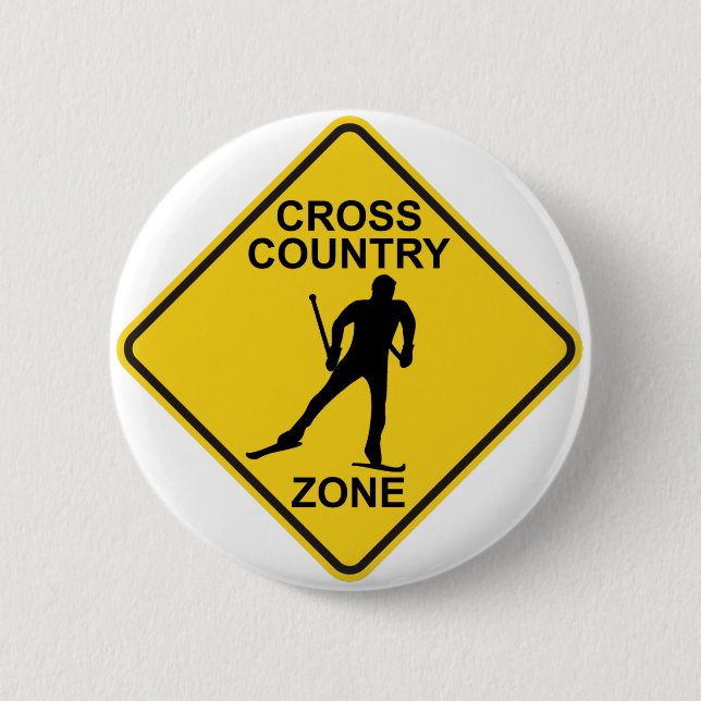 Cross Country Ski Zone 2 Inch Round Button (Front)
