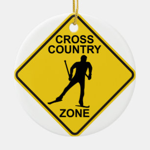 Cross Country Ski Zone Ceramic Ornament