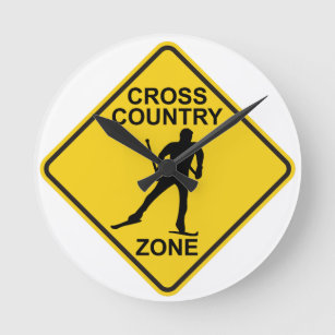 Cross Country Ski Zone Round Clock