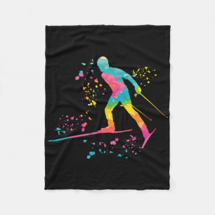 Cross Country Skier Nordic Xc Skiing _7 Fleece Blanket