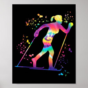 Cross country skier nordic xc skiing poster