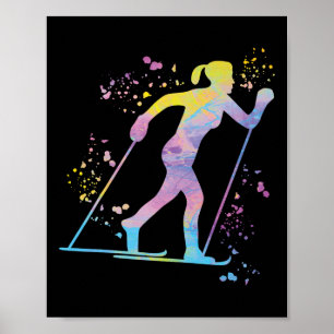 Cross Country Skier Nordic Xc Skiing Poster