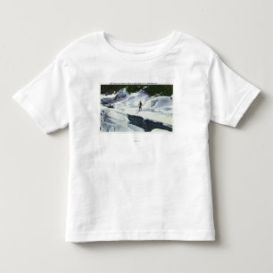 Cross-Country Skier Pauses by Mountain Brook Toddler T-shirt