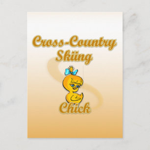 Cross-Country Skiing Chick Postcard