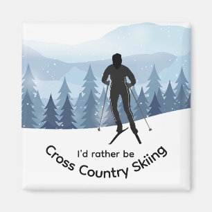 Cross Country Skiing Design Magnet