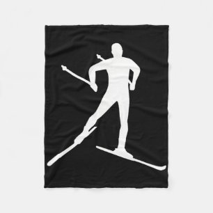 Cross Country Skiing Fleece Blanket