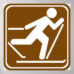 Cross Country Skiing Highway Sign