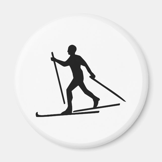 Cross Country Skiing Magnet (Front)