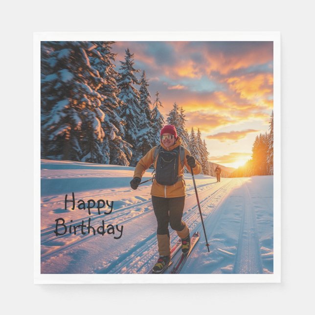 Cross Country Skiing Napkin (Front)