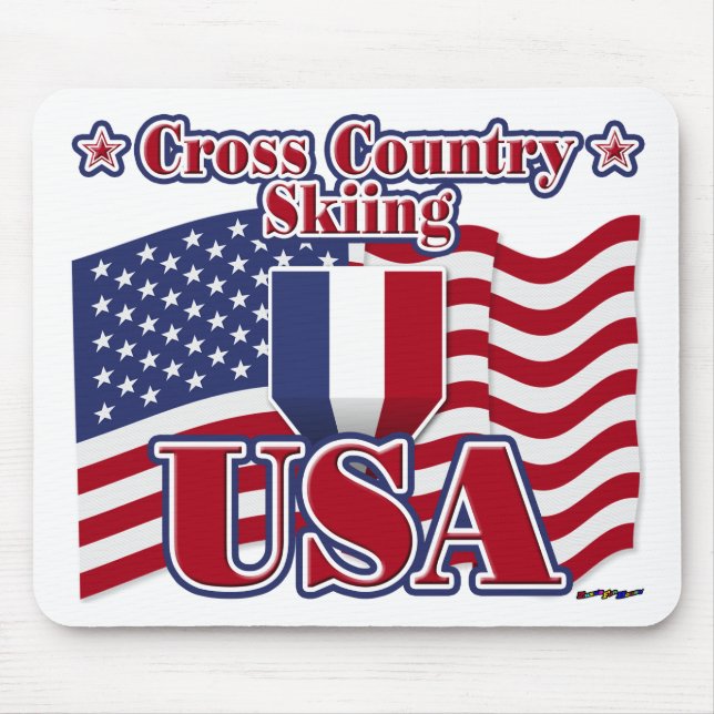 Cross Country Skiing USA Mouse Pad (Front)