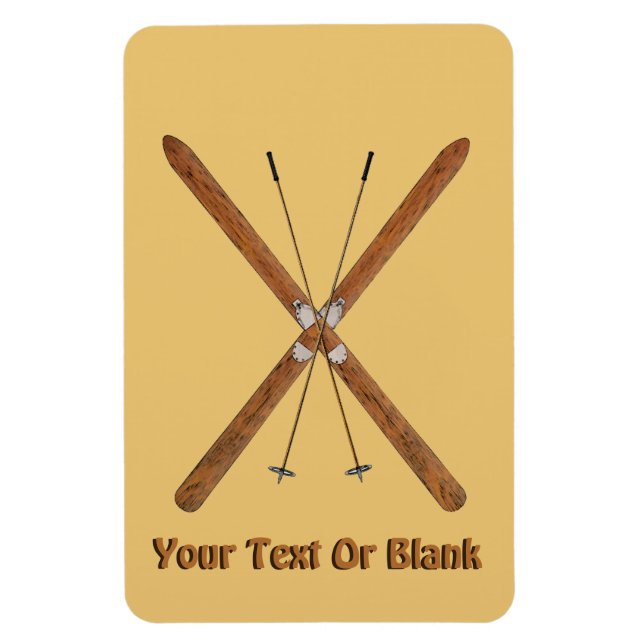 Cross-Country Skis And Poles Magnet (Vertical)