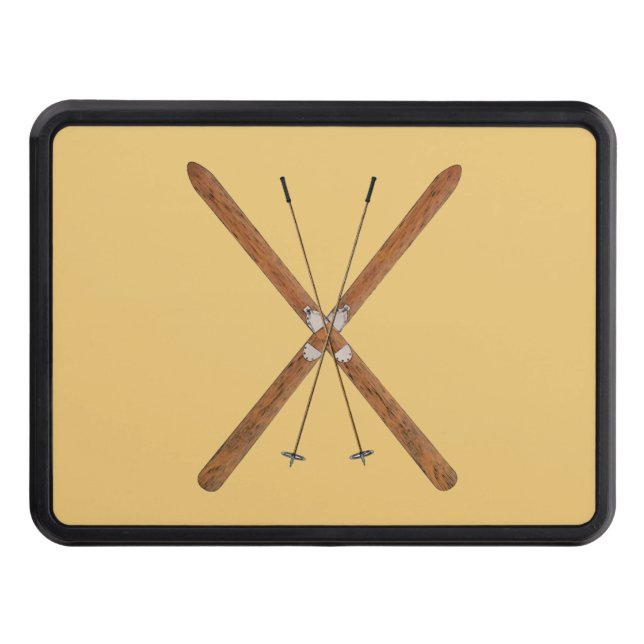 Cross-Country Skis And Poles Trailer Hitch Cover (Front)