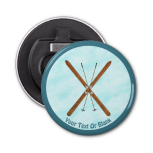 Cross-Country Skis On Snow Bottle Opener
