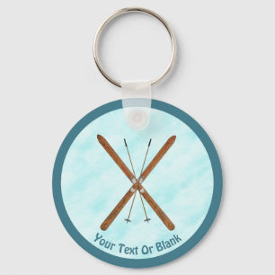 Cross-Country Skis On Snow Keychain