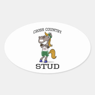 Cross Country Stud Oval Sticker