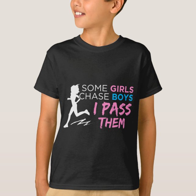 Cross Country Track Marathon Runner Girls Love Run T-Shirt (Front)