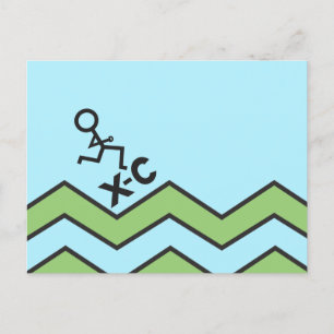 Cross Country XC Running Figure Postcard