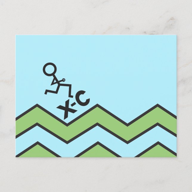 Cross Country XC Running Figure Postcard (Front)