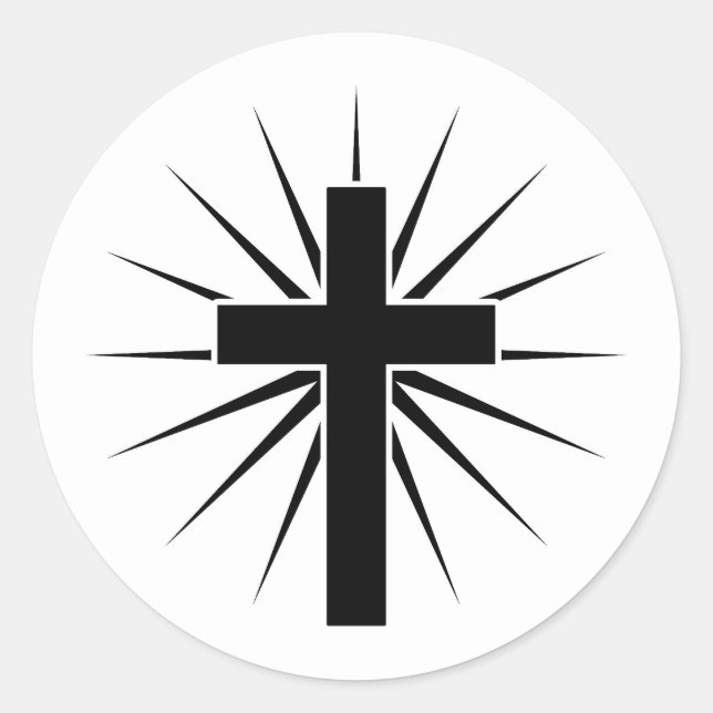 Cross Crucifix Christian Art  Classic Round Sticker (Front)