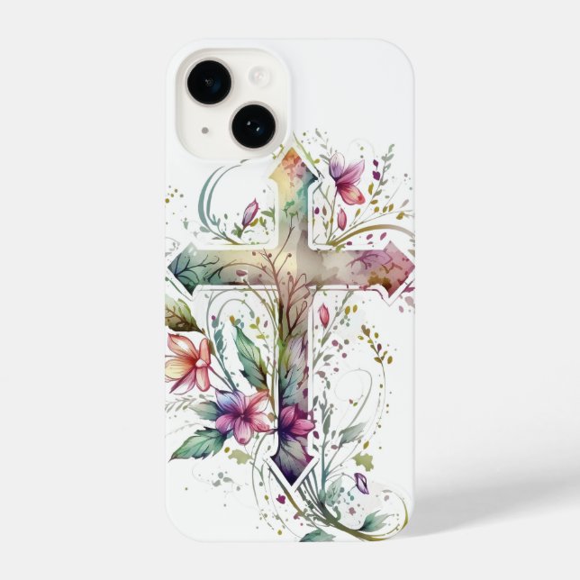 Cross Crucifix Christian Jesus God Graphic Art iPhone Case (Back)