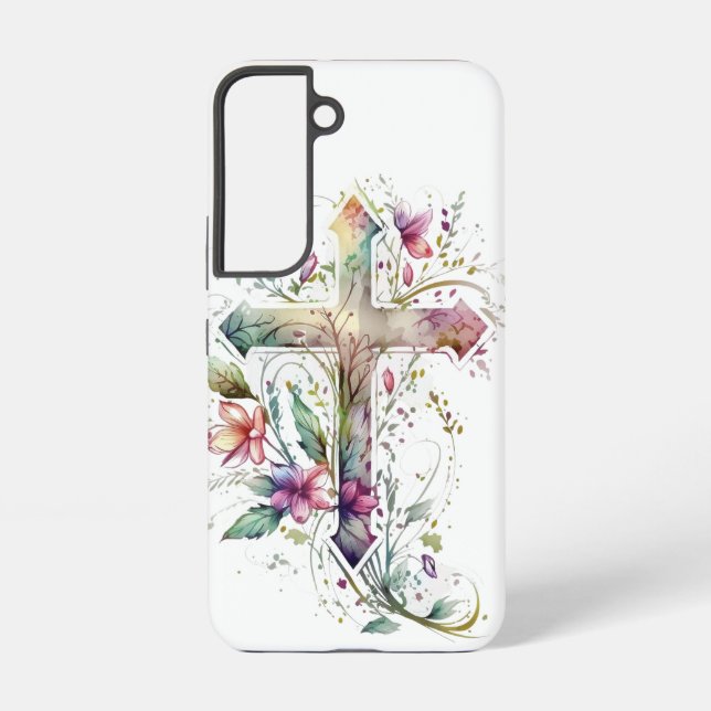 Cross Crucifix Christian Jesus God Graphic Art Samsung Galaxy S22 Case (Back)
