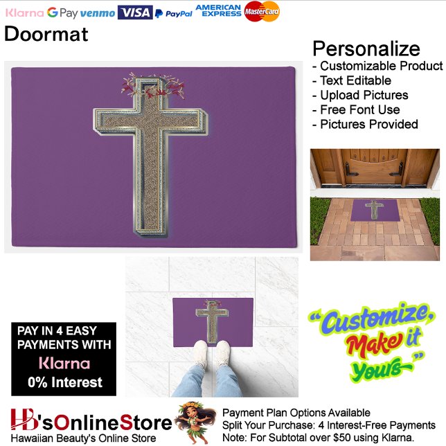 Cross Door Mat Background with Purple Background (Cross Door Mat Background with Purple Background.)