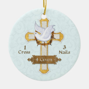 Cross Dove 4 Given Ceramic Ornament