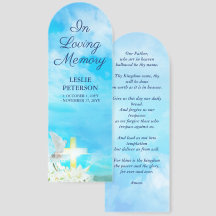 Cross & Dove Blue In Loving Memory Prayer Poem