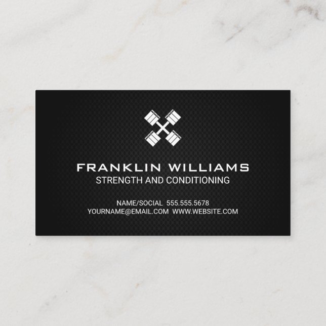 Cross Dumbbells | Personal Trainer Business Card (Back)