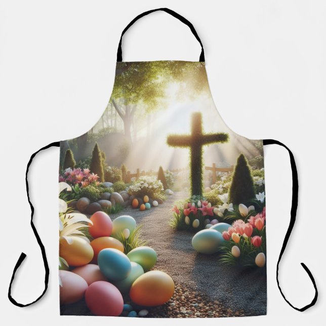 Cross/Easter egg/Lilly  Apron (Front)