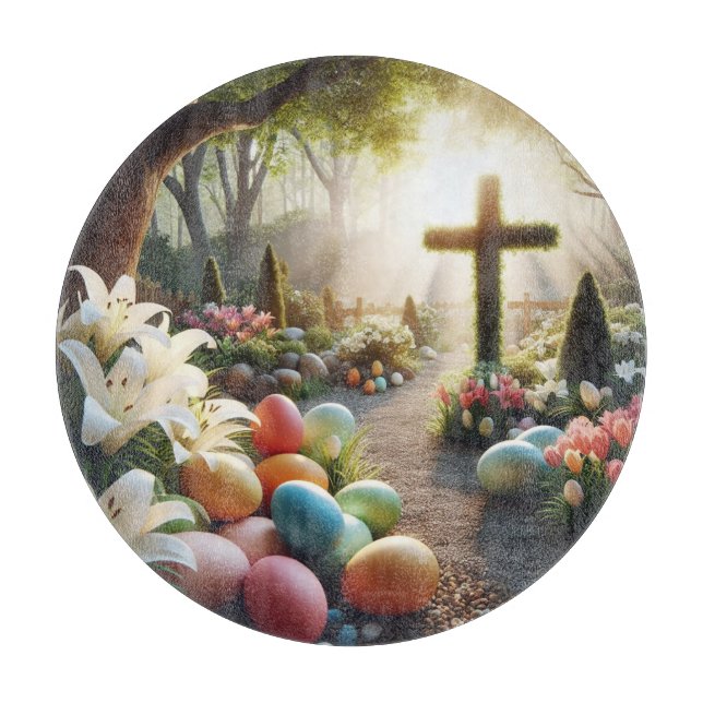 Cross/Easter egg/Lilly  Cutting Board (Front)