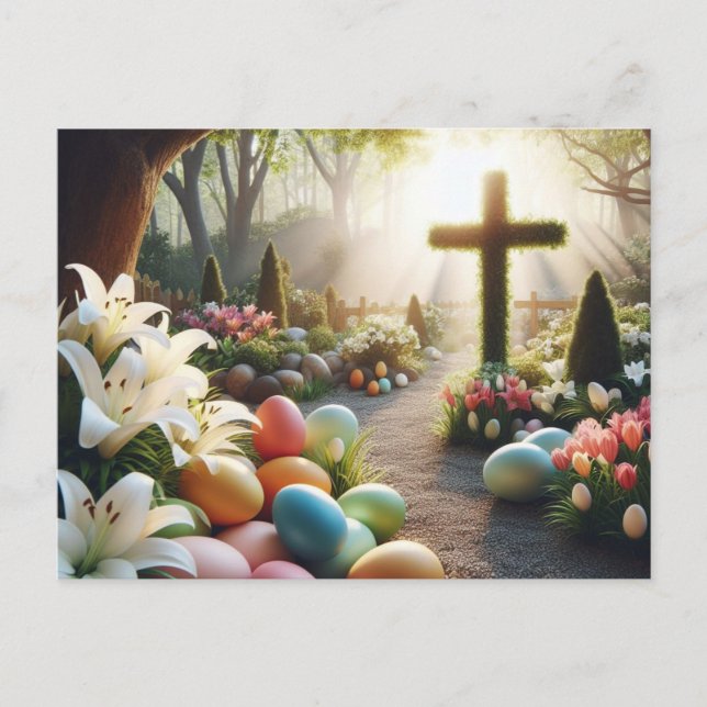 Cross/Easter egg/Lilly  Postcard (Front)