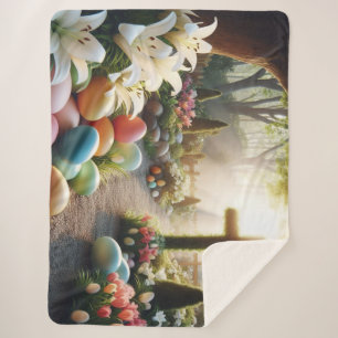 Cross/Easter egg/Lilly  Sherpa Blanket